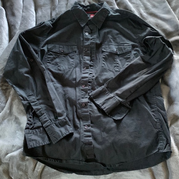 Quiksilver Other - 3for$10!♻️ Quiksilver long sleeve button black work bar restaurant uniform shirt